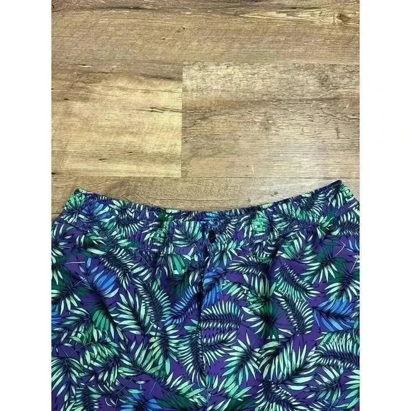 Lords Of Harlech Quack Leaves Swim Shorts Green Purple Men's L Mesh Lined - Picture 2 of 12